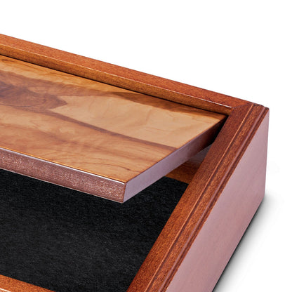 WE Games Wooden Keepsake Stash Box with Olive Wood Lid