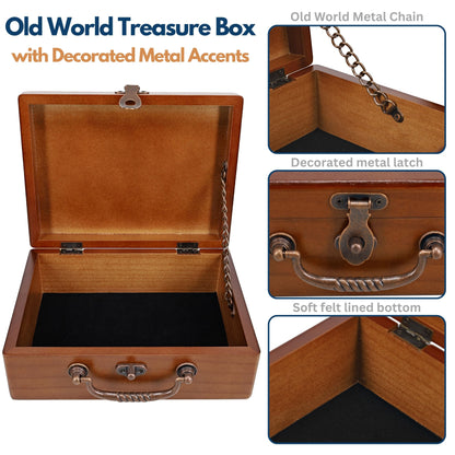 WE Games Wooden Keepsake Stash Box with Old World Handle
