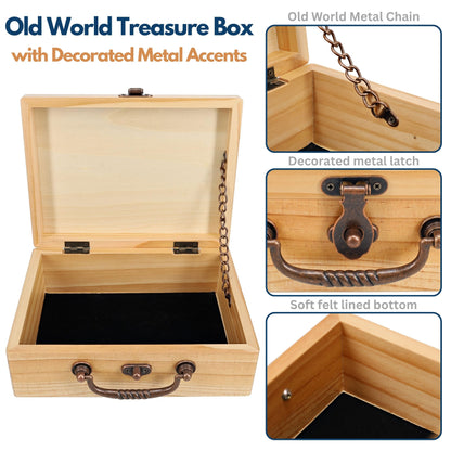 WE Games Wooden Keepsake Stash Box with Old World Handle