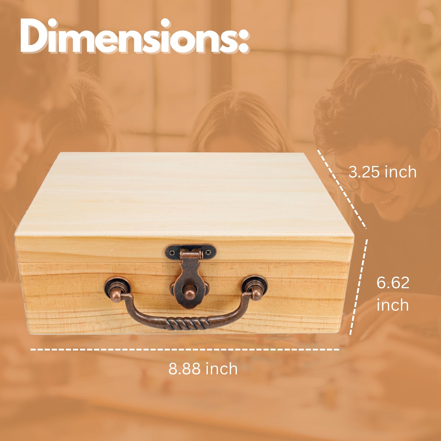 WE Games Double 9 Dominoes with Spinners in Natural Wooden Treasure Box, Ivory Color