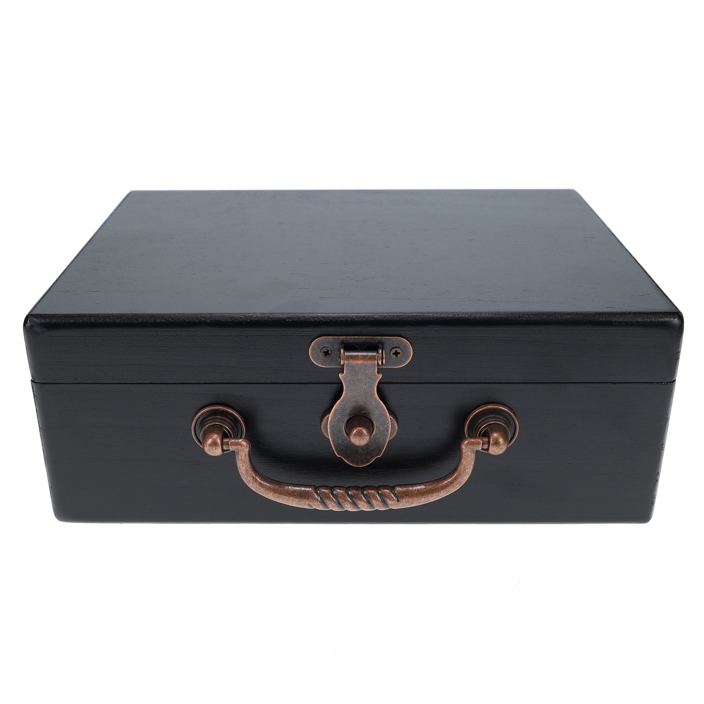 WE Games Wooden Keepsake Stash Box with Old World Handle - Black Stain