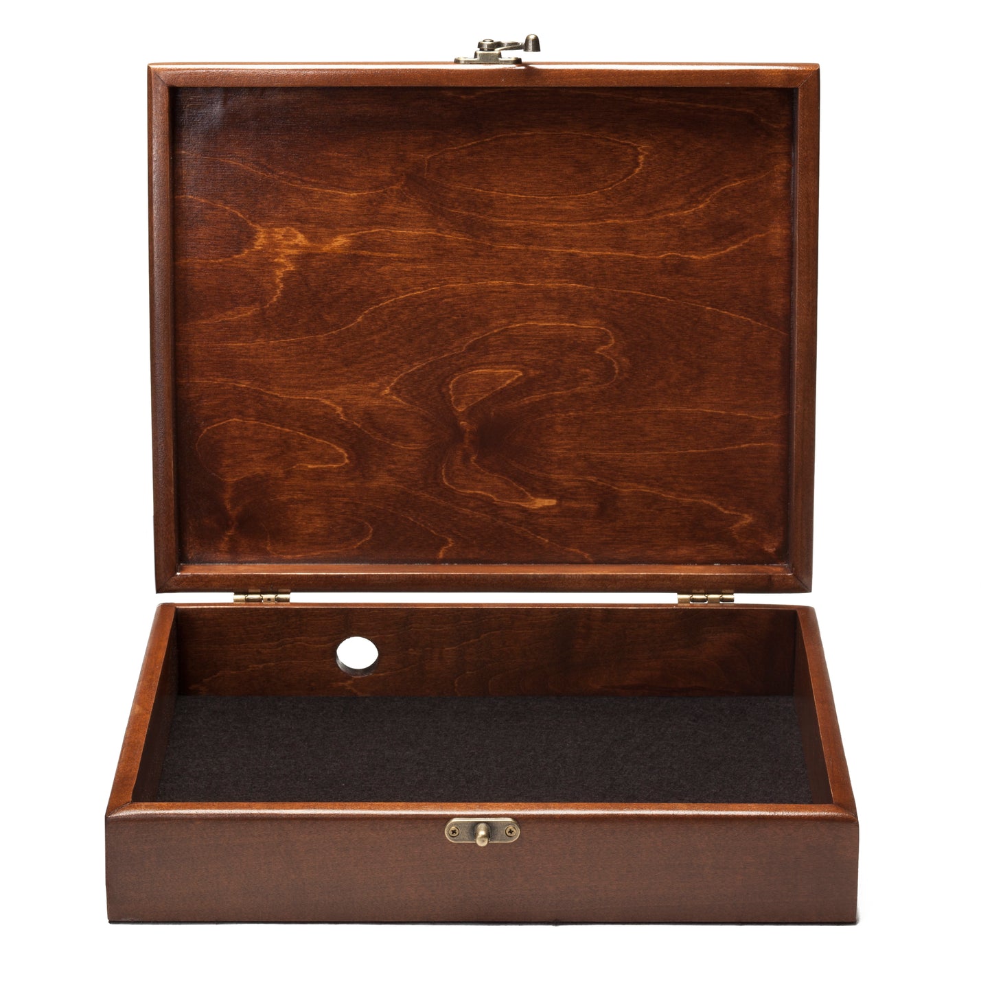 WE Games Wooden Valet Box - Walnut Stain (Made in USA)