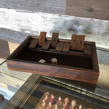 WE Games 9 Number Shut the Box Board Game with Walnut Stained Wood, 11 in.