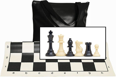 WE Games Tournament Chess Pack, Rollup Board, Tote, Staunton King 3.75 in.