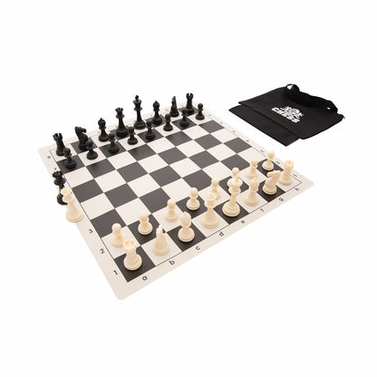 WE Games Best Value Tournament Chess Set - 20 inch Vinyl Chessboard, Staunton Chessmen with 3.75 inch King, Bag and Instruction Manual