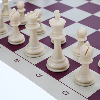 WE Games Best Value Tournament Chess Set - Plastic Staunton Chess Pieces and Roll-Up Vinyl Chess Board