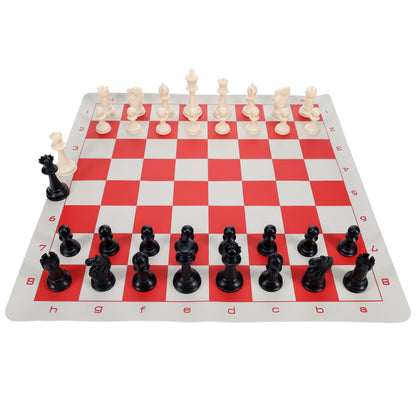 WE Games Best Value Tournament Chess Set - Plastic Staunton Chess Pieces and Roll-Up Vinyl Chess Board