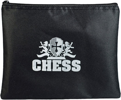 WE Games Tournament Chess Set - Heavy Weighted Chess Pieces with Roll-up Chess Board and Zipper Pouch for Chessmen