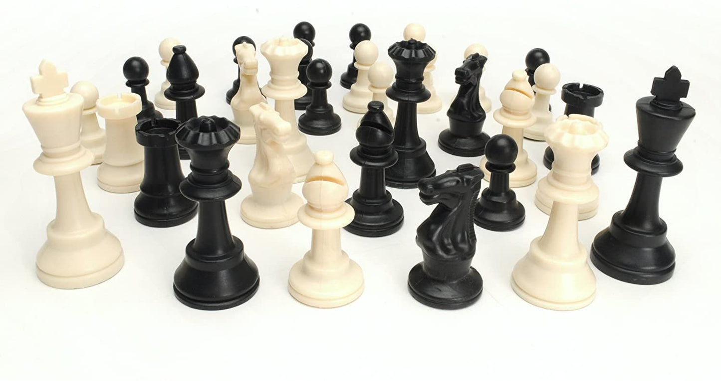 WE Games Tournament Chess Set - Heavy Weighted Chess Pieces with Roll-up Chess Board and Zipper Pouch for Chessmen