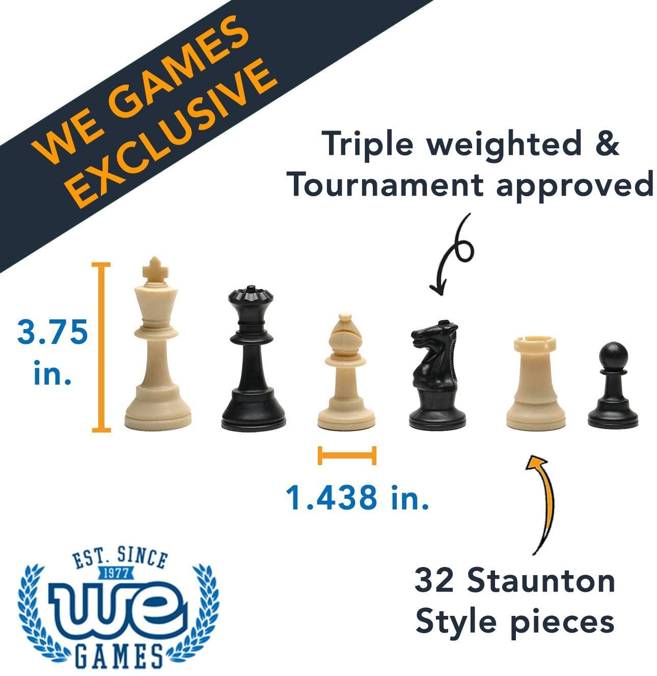 WE Games Ultimate Compact Tournament Chess Set with Silicone Chess Board - Heavy Weighted Pieces