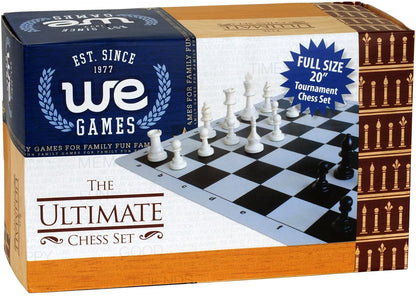 WE Games Ultimate Compact Tournament Chess Set with Silicone Chess Board - Heavy Weighted Pieces