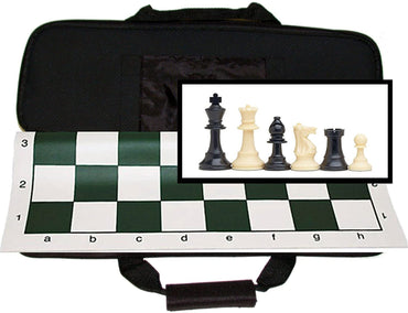 WE Games Weighted Tournament Chess Set, Board, Large Bag, Pieces 3.75 in.