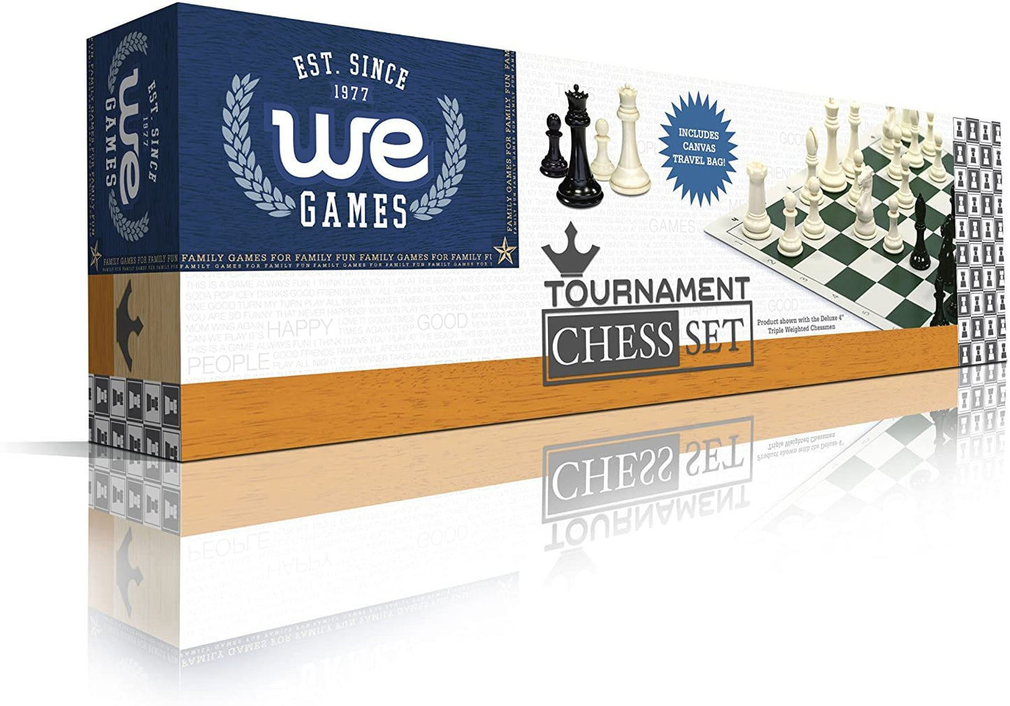 WE Games Triple Weighted Tournament Chess Set with Travel Bag - 4 in. King