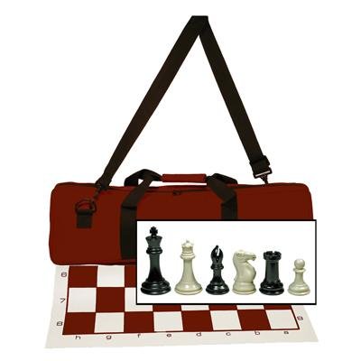 WE Games Ultimate Tournament Chess Set with Vinyl Chess Mat, Canvas Bag & Super Triple Weighted Chessmen with 4" King