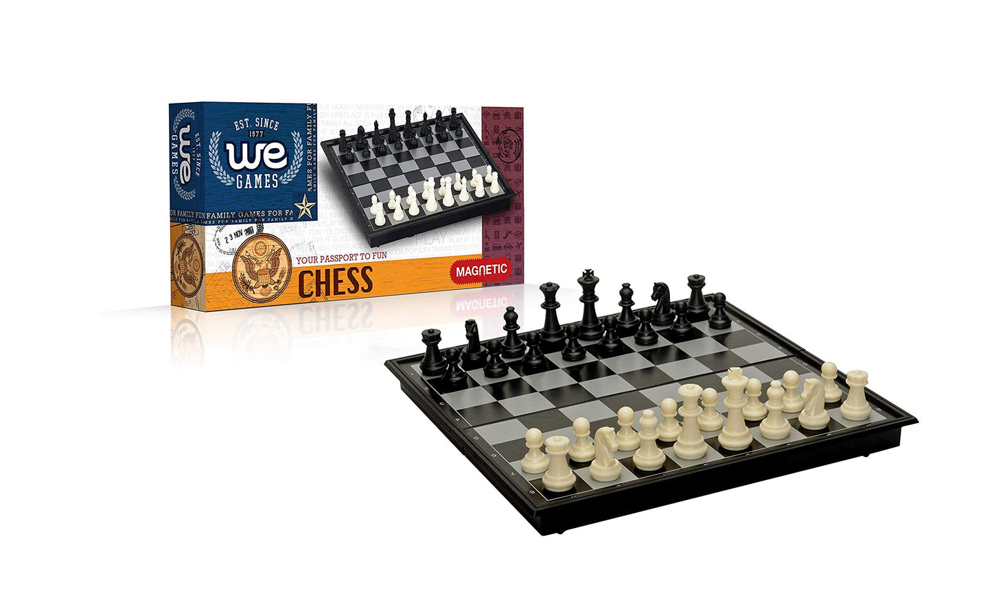 WE Games Travel Magnetic Folding Chess Set