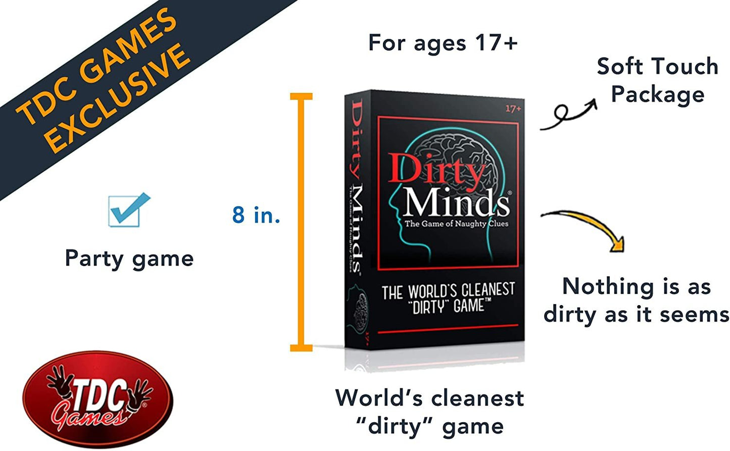 TDC Games Dirty Minds Party Game - Soft Touch Packaging