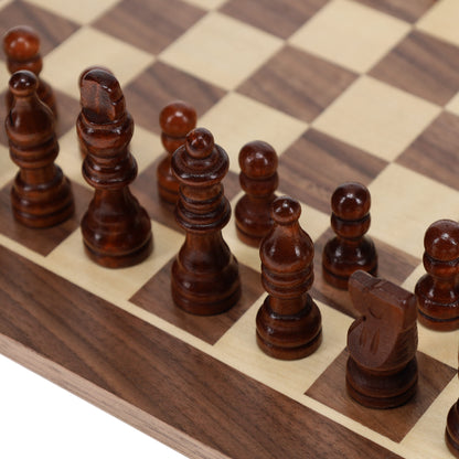 WE Games Classic Staunton Wood Chess Set - 12 in. Board, 2.75 in. King