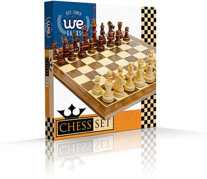 WE Games Classic Staunton Wood Chess Set, Wood Board 15 in., 3.75 in. King