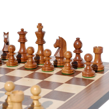 Grand Staunton Chess Set & Wooden Box – Tournament Size Weighted Pieces & Walnut Board – 19 in.