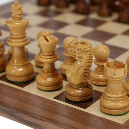 WE Games Weighted Wooden Staunton Chess Set, 11.5 in. Board,  2.5 in. King
