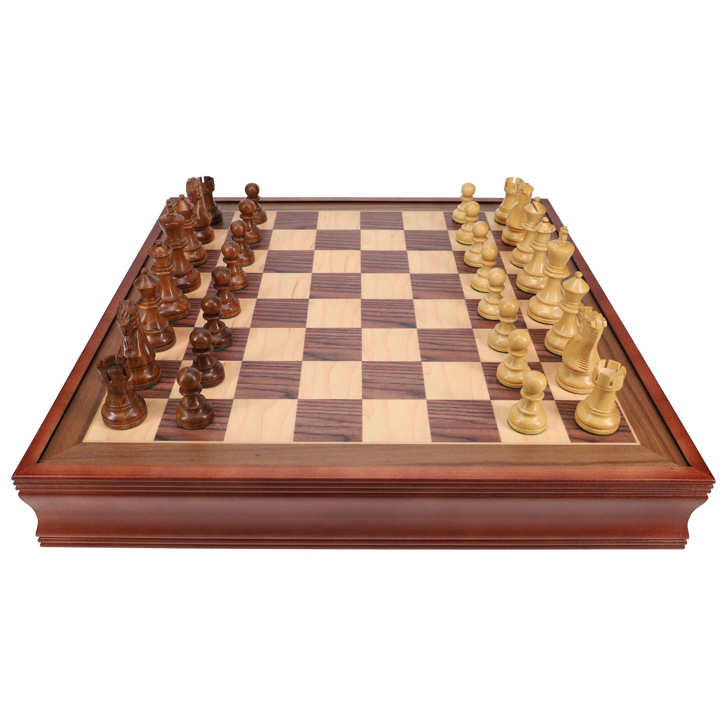 WE Games Weighted English Chess Set, 19 in. Board with Storage, 3.5 in King