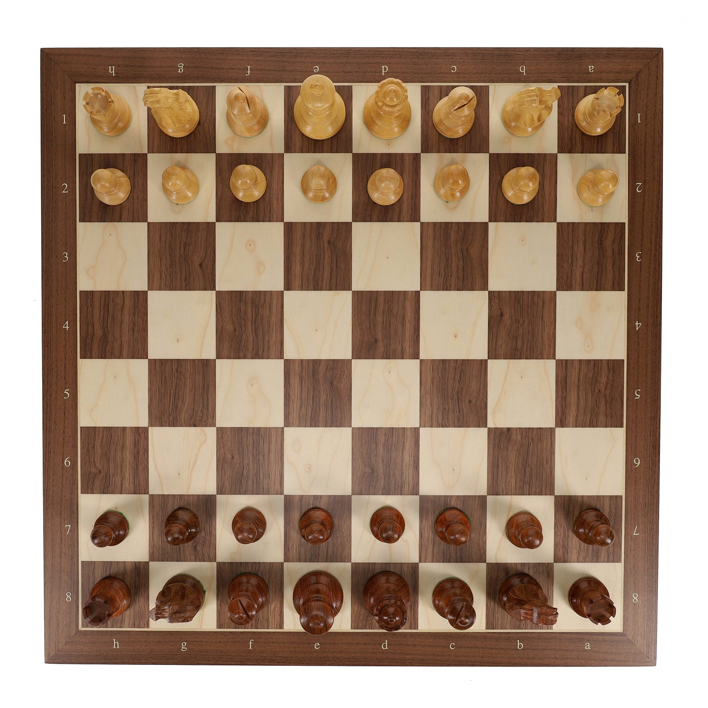 WE Games Weighted English Staunton Chess Set, Walnut Sycamore Board 19.75 in., 3.5 in. King
