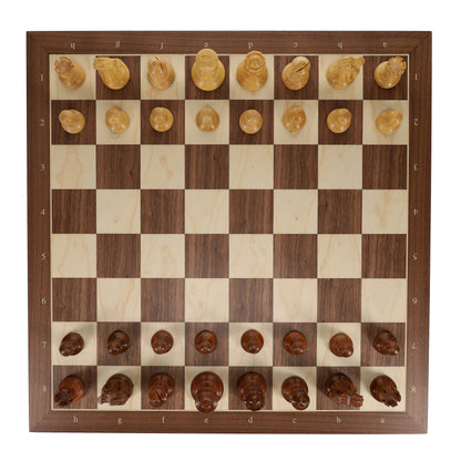 WE Games Weighted English Staunton Chess Set, Walnut Sycamore Board 19.75 in., 3.5 in. King