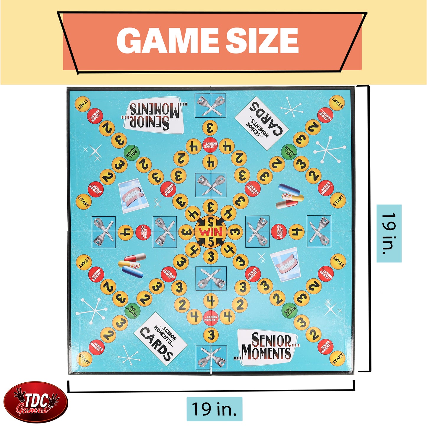 TDC Games Senior Moments Board Game for the Whole Family