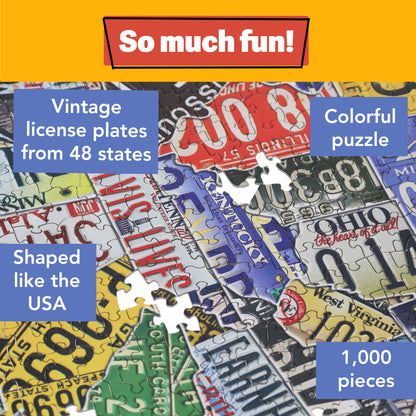 TDC Games USA License Plates Jigsaw Puzzle - 1,000 Pieces