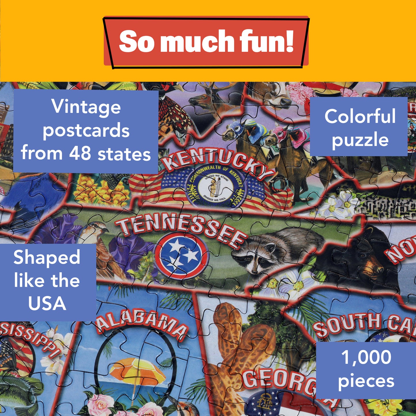 TDC Games USA Vintage Postcards Jigsaw Puzzle - 1,000 Pieces