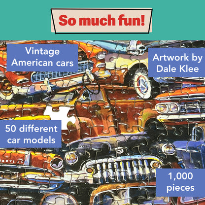 TDC Games Fabulous 50s Junkpile Classic Car Jigsaw Puzzle - 1000 Pieces