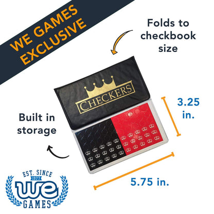 WE Games Travel Magnetic Checkbook Checkers - Trifold 5.75 in.