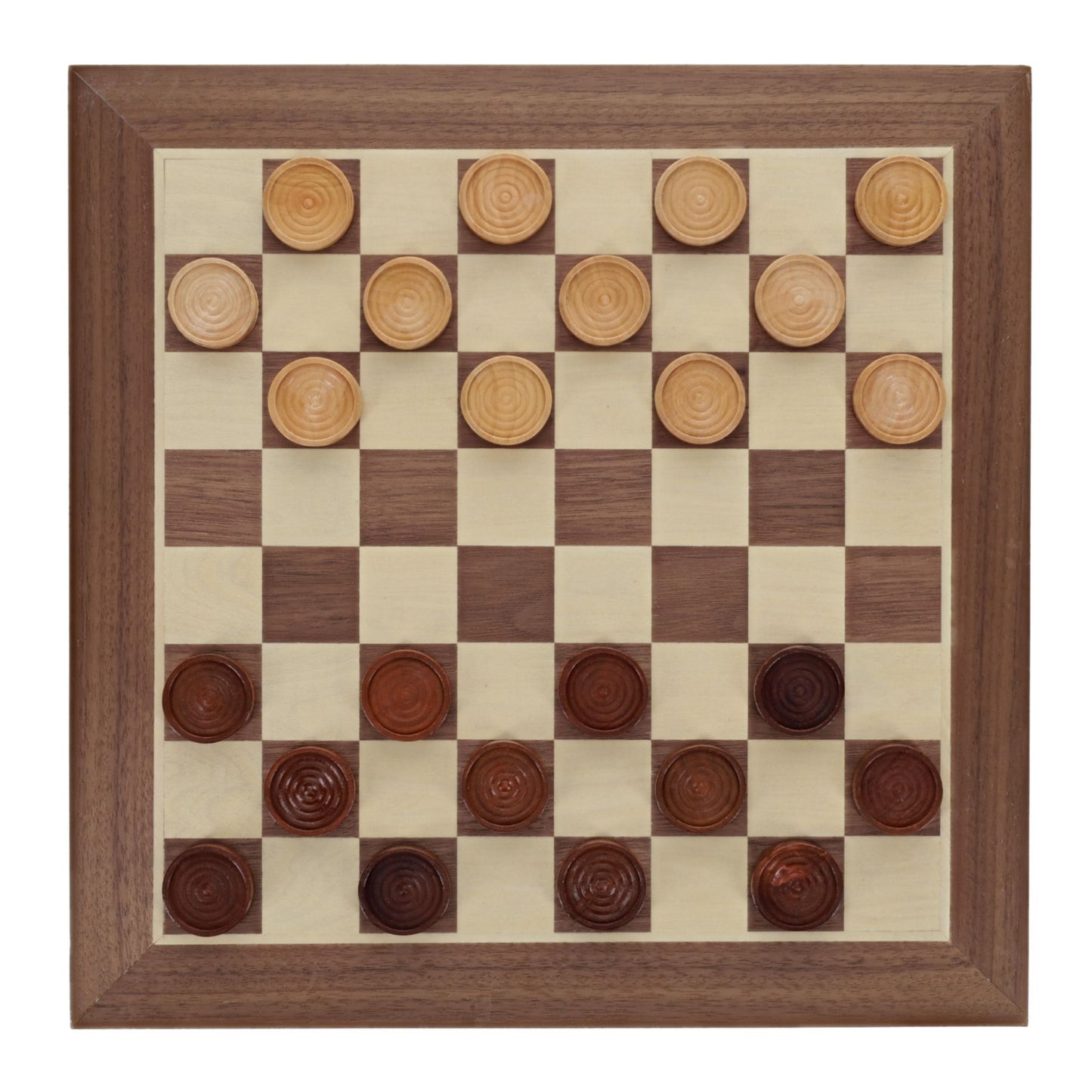 Old School Brown and Natural Wooden Checkers Set -11.75 in.