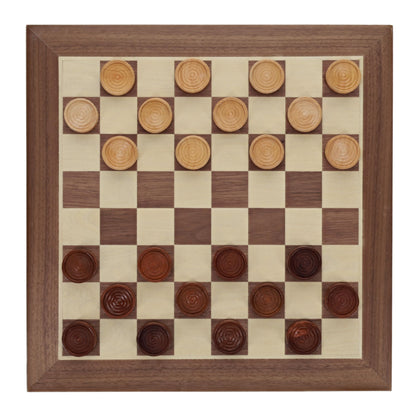 Old School Brown and Natural Wooden Checkers Set -11.75 in.
