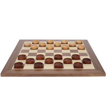 Old School Brown and Natural Wooden Checkers Set -11.75 in.