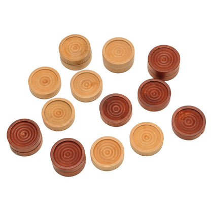 WE Games Old School Brown and Natural Wooden Checkers Set -11.75 in.