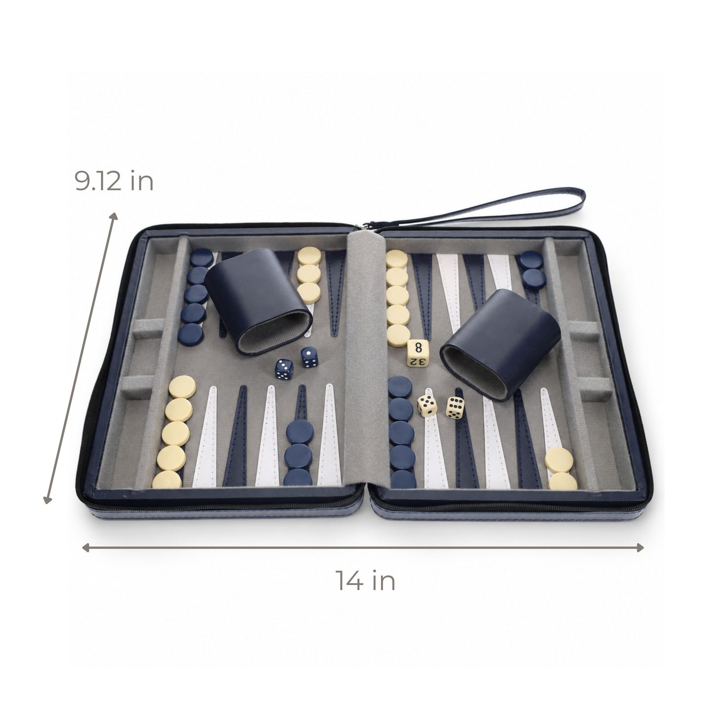 WE Games Magnetic Backgammon Set with Leatherette Case and Carrying Strap - Travel Size