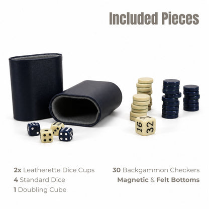 WE Games Magnetic Backgammon Set with Leatherette Case and Carrying Strap - Travel Size
