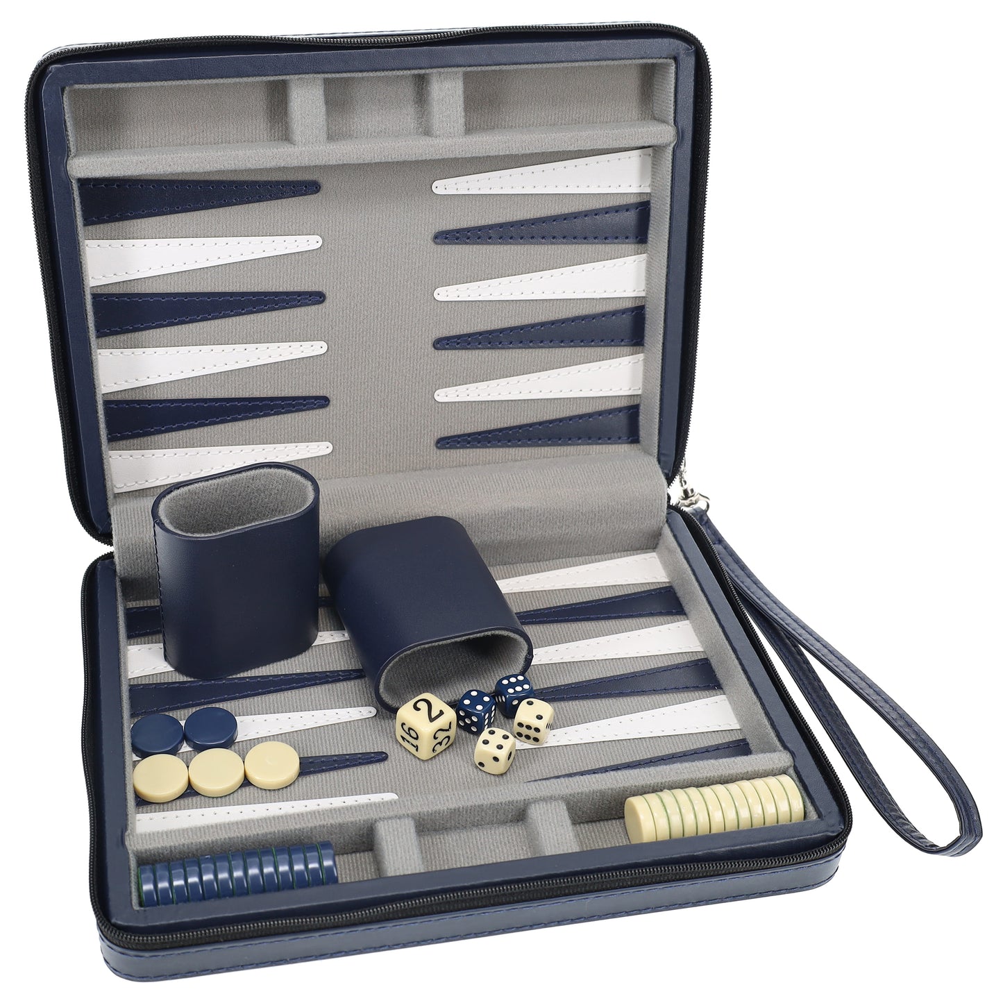 WE Games Magnetic Backgammon Set with Leatherette Case and Carrying Strap - Travel Size