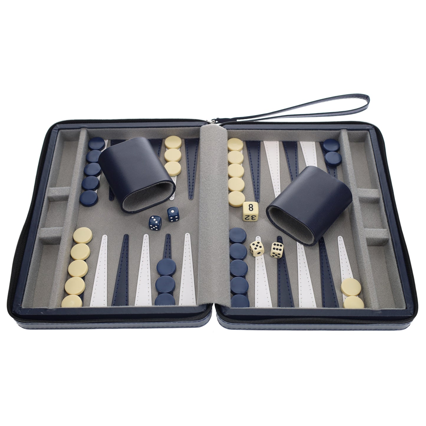 WE Games Magnetic Backgammon Set with Leatherette Case and Carrying Strap - Travel Size