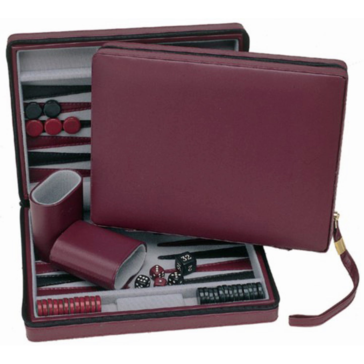 WE Games Magnetic Backgammon Set with Leatherette Case and Carrying Strap - Travel Size