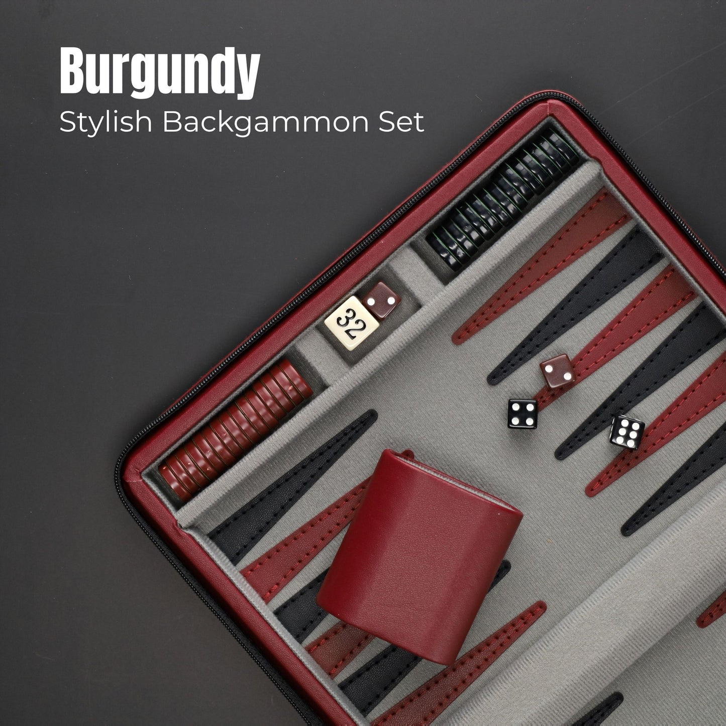 WE Games Magnetic Backgammon Set with Leatherette Case and Carrying Strap - Travel Size