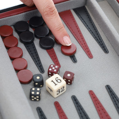 WE Games Magnetic Backgammon Set with Leatherette Case and Carrying Strap - Travel Size