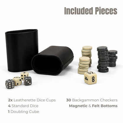 WE Games Magnetic Backgammon Set with Leatherette Case and Carrying Strap - Travel Size