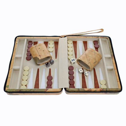 WE Games Magnetic Backgammon Set with Leatherette Case and Carrying Strap - Travel Size