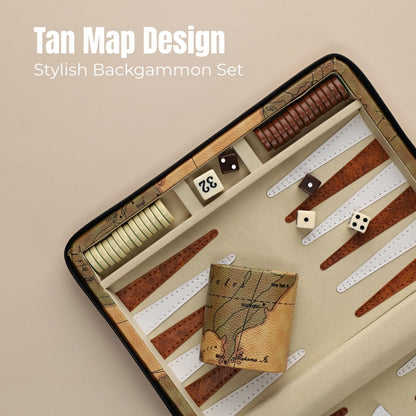 WE Games Magnetic Backgammon Set with Leatherette Case and Carrying Strap - Travel Size