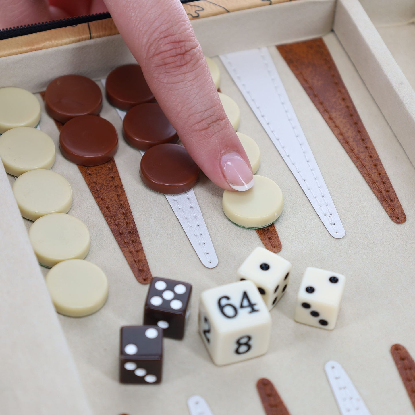 WE Games Magnetic Backgammon Set with Leatherette Case and Carrying Strap - Travel Size