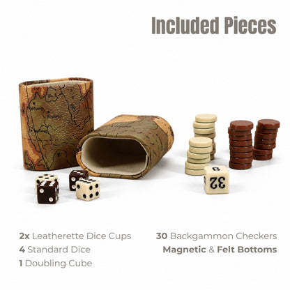 WE Games Magnetic Backgammon Set with Leatherette Case and Carrying Strap - Travel Size