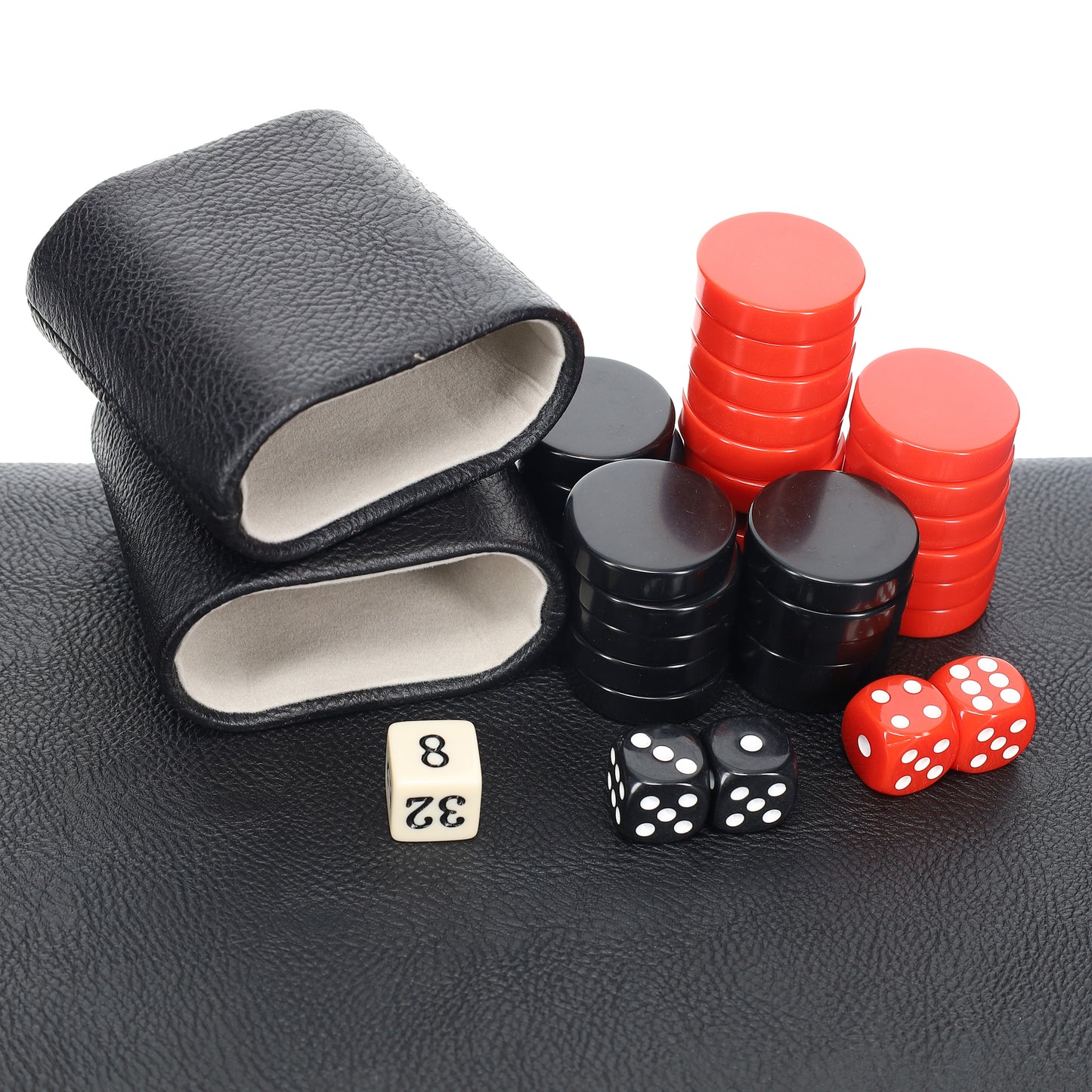 WE Games Elegant Leatherette Backgammon Set - 18 x 11 in. closed