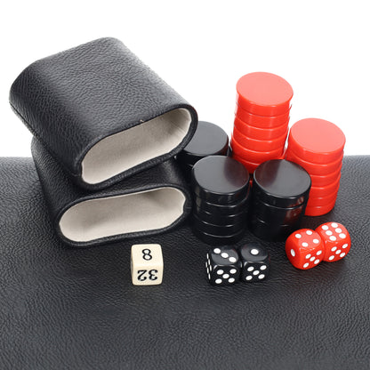 Elegant Leatherette Backgammon Set - 18 x 11 in.